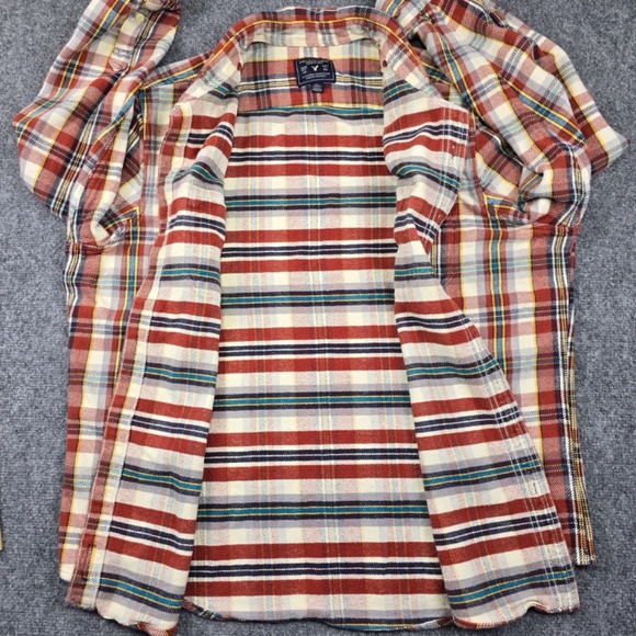 American Eagle Outfitters Mens XXL Plaid Button Up Heavyweight Flannel Shirt - Picture 3 of 9